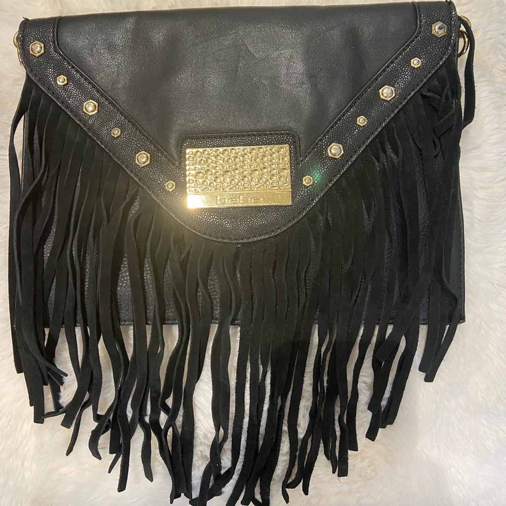 Bebe fringe purse